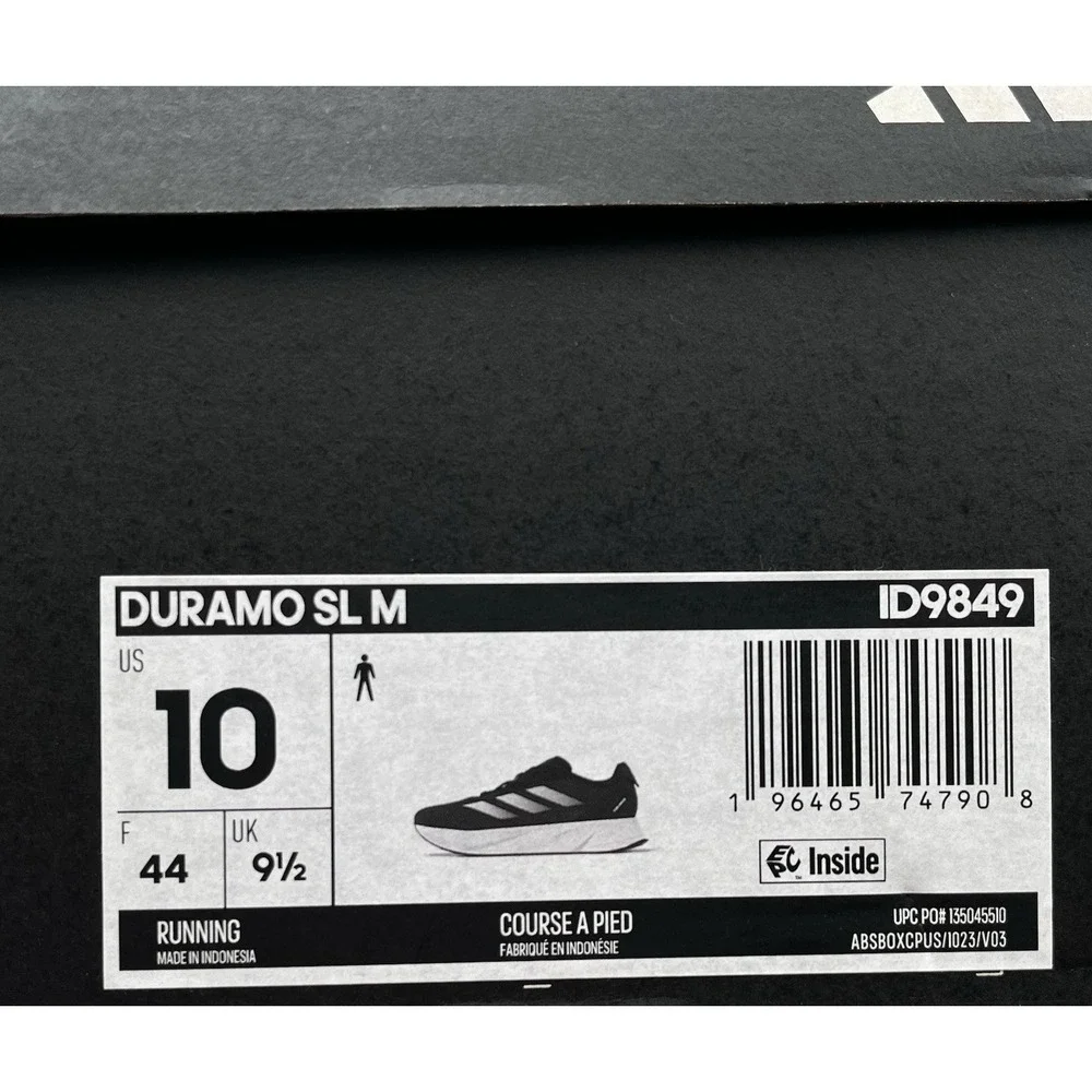 Adidas Duramo SL Mens Running Shoe Size 10 Black White Athletic Comfort Sneaker